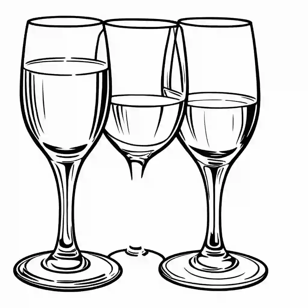 Champagne Glasses coloring pages